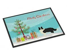 Carolines Treasures Fußmatte, Motiv Border Collie Weihnachtsbaum, 24 x 36 cm, Mehrfarbig