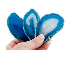 Nupuyai Polierter Achat Geodenscheiben Dekosteine Dekoration 10 Stück Naturstein Tischkarten Hochzeit 1-Green(Irregular)