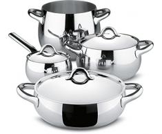 Alessi Mami Set Töpfe, Edelstahl, Silber, 24 cm