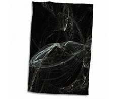 3dRose White Lines - Schwarz, Render, Artwork, abstrakt, generiert, Fractals, Digital, Illustration, Handtuch, 38,1 x 55,9 cm