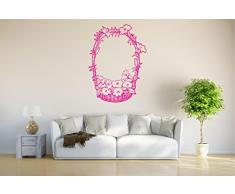 INDIGOS Wandtattoo/Wandsticker-d56 Korb mit Blumen 120x88 cm- pink, Vinyl, 120 x 88 x 1 cm