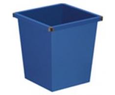 V-Part Papierkorb aus Metall rechteckig 27 Liter, blau