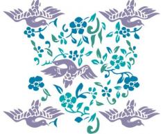 Indigos 4051719503203 Wandtattoo MD113 Vögel im Garten blühen 60 x 51 cm, bunt farbig