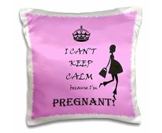 3dRose PC 210366 _ 1 Ich Kann Nicht Keep Calm Because I m Schwangere Pink Spruch Kissen Fall, 40,6 x 40,6 cm