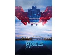 Pixels - Galaga Film Kino Science Fiction Fernseh Poster Plakat Druck - Grösse 61x91,5 cm