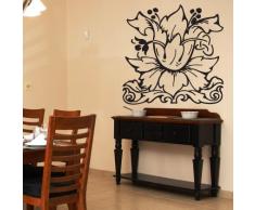 INDIGOS WG30262-80 Wandtattoo w262 Blume Ornament Pflanze Wandaufkleber 120 x 120 cm, braun