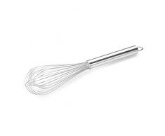 thermohauser Schneebesen (Edelstahl rostfrei), 30 cm Länge, mit Edelstahlgriff und Aufhänger, mit 24 Schlaufen