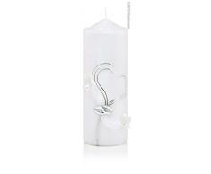 Wiedemann 167117.027 Hochzeitskerze, Wachs, Silber, 24 x 8 cm