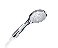 Tatay Malmö Multifunktionale Handbrause, 3 Funktionen, mit Wassersparsystem, verchromt und weiß, 10 cm Durchmesser