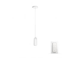 Philips Hue Devote LED Pendelleuchte, inkl. Dimmschalter, dimmbar, alle Weißschattierungen, steuerbar via App, kompatibel mit Amazon Alexa (Echo, Echo Dot), weiß