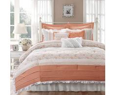 Madison Park Dawn Schmusetuch, Korallenrot, 9-teilig Queen Korallenrot