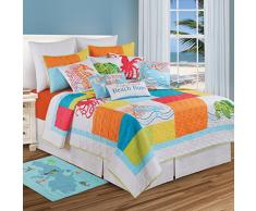 C&F Home 89956.6886 Steppdecke Tropic Escape, Twin, blau