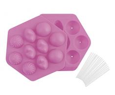 HABI 5461S Backform 10 Cakepop Pastell, Silikon/Polypropylen, Mehrfarbig