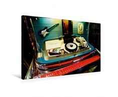 Premium Textil-Leinwand 75 x 50 cm Quer-Format Wurlitzer Jukebox Schallplatten | Wandbild, HD-Bild auf Keilrahmen, Fertigbild auf hochwertigem Vlies, Leinwanddruck von Uli Landherr