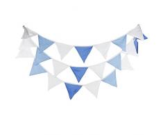 HACASO Wimpel-Banner-Flaggen, 4,6 m, Party-Dekoration, 24 Stück Flaggen blau