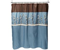 Dreieck-Fashions 19259Â Lush Duschvorhang mit Kakao und Blumen, blau, 72 x 72 in.