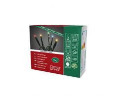 Konstsmide 6353-520, Micro LED Lichterkette / für Innen (IP20) / 24V Innentrafo / 50 bunte Dioden / schwarzes Kabel
