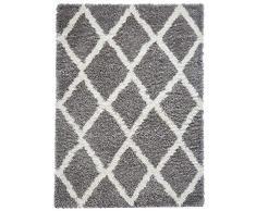 Think Rugs Auckland AK01 Heavy Weight Shaggy Pile Rug Teppich, grau, 160 x 220 cm