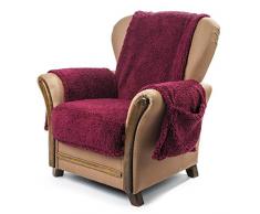 4Home Plaid Armchair with Pockets, 65 x 150 cm, 2 x 40 x 80 cm, Polyester, Purple, 150 x 65 cm, 3-Einheiten