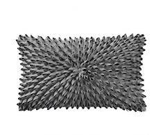 KingRose 3D handgefertigte Blumen Dekorative Überwurf-Kissenbezüge aus Massivwolle, künstlerische Kissenbezüge, Sofa Couch Sessel, 30,5 x 50,8 cm, Blau Art Deco 12 x 20 Inches Wildleder-Grau