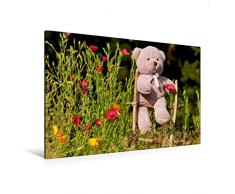 Premium Textil-Leinwand 120 cm x 80 cm quer Kletterbär im Garten