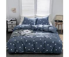 Argstar Bettwäsche-Set, Motiv Baum mit Blättern, bedrucktes Muster, 2-teiliges Doppelbett, 3-teiliges Queen-Size, 3-teiliges King-Size-Bett Art Deco Duvet Cover King Dreieck
