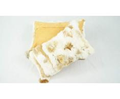 bokke 2er Set Fellkissen Patchwork Rabbit echtes Naturfell, Farbe Naturbeige, 30x50cm