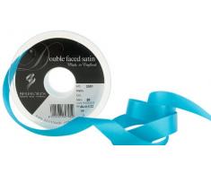 Berisfords 3501 Doppelseitiges Satinband, 20 m x 15 mm, Pfauenblau
