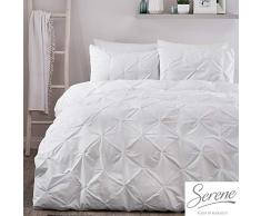 Serene Lara Bettbezug-Set mit Falten, weiß, Doppelbett