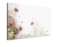LANA KK - Leinwandbild Blümchen Old mit Blumen auf Echtholz-Keilrahmen â Frühling und Natur Fotoleinwand-Kunstdruck in braun, einteilig & fertig gerahmt in 60x40cm