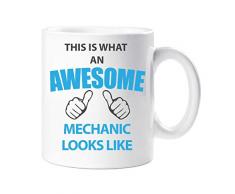 60 Second Makeover Limited 60SECMUG483 Tasse mit der Aufschrift „This Is What An Awesome Mechanic Looks Like“, Geschenk für Geburtstag, Weihnachten, keramik, weiß