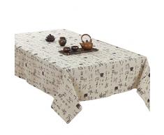 FUYUFU 140 x 180 cm Tischdecken Leinen Baumwolle Tischdecke für Esstisch Couchtisch Tischdecken für Cafe Home Bar Restaurant Hellbraun