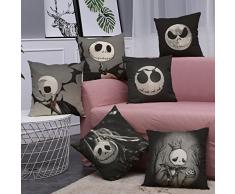 Lightinthebox Nightmare Before Christmas Horror Totenkopf 4 Stück Home Decor Baumwolle Leinen Kissenbezug Sofa Überwurf 45,7 x 45,7 cm Home Office Sofa Platz Kissen Fall dekorative