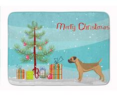 Carolines Treasures Fußmatte, Border Terrier, Weihnachtsbaum, maschinenwaschbar, Memory-Schaumstoff, Mehrfarbig