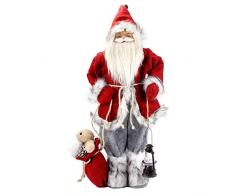 BeHeSo Weihnachtsmann Traditionelle Weihnachtsfigur stehend rot Weihnachtsdekoration Ornament Puppe Urlaubsdekoration 24.3 inches
