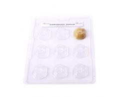 Kakao Weihnachtsmann Kopf Schokolade Form 9 Vertiefungen, PVC, 17 x 26 x 1,5 cm