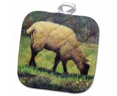 3dRose Topflappen, weiß, 20,3 x 20,3 cm