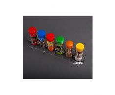 Faberplast Gewürzständer mit 6 Dosen, Polymethylmethacrylat, 36 x 8 x 6.8 cm