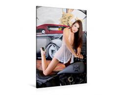 Calvendo Premium Textil-Leinwand 80 cm x 120 cm hoch, Baby Doll und Bolide | Wandbild, Bild auf Keilrahmen, Fertigbild auf echter Leinwand, Leinwanddruck Menschen Menschen