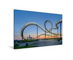 Calvendo Premium Textil-Leinwand 120 cm x 80 cm Quer, Skulptur Tiger and Turtle in Duisburg | Wandbild, Bild auf Keilrahmen, Fertigbild auf Echter Leinwand. Heike Mutter und Ulrich Genth Orte Orte