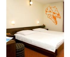 INDIGOS 4052166167079 Wandtattoo w917 alten Vogel auf den Kopf Wandaufkleber, 96 x 76 cm, orange