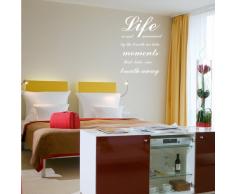 INDIGOS 4052166131216 Wandtattoo W598 Sprüche & Zitate life is not measured Wandaufkleber 80 x 56 cm, weiß