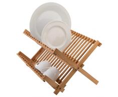 axentia Geschirrkorb Abtropfgestell, Bambus, holzfarben, ca. 42 x 33 x 27 cm