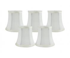 meriville Kronleuchter Lampenschirme, 3,5 von 12,7 cm von 12 cm, Wechselrahmen, Kunstseide, eierschalenfarben, Set of 5