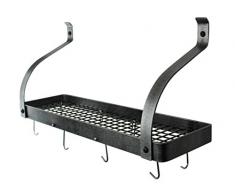 Enclume Gourmet Bücherregal Wandregal mit geschwungene Arm, Stahl Hammerschlag, 91,4 cm