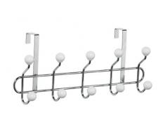 Premier Housewares Türgarderobe, 10 Haken mit weißen Keramikkugeln, Chrom