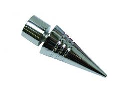 GARDINIA Endknöpfe für Gardinenstangen, 2 x Endstück Spitze, Serie Chicago, Metall, Chrom, Durchmesser 20 mm