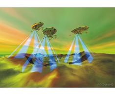 AG Design FTxxl 0131 Aliens, Papier Fototapete - 360x255 cm - 4 teile, Papier, multicolor, 0,1 x 360 x 255 cm