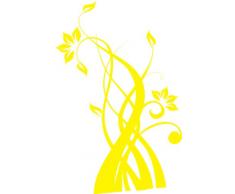 INDIGOS 4051095033172 Wandtattoo W320 Ranke Pflanzen Wandauskleber in 3 Größen, 80 x 49 cm, gelb