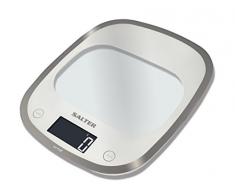 SALTER Curve digitale Küchenwaage, Schlankes Glasdesign, Elektronische Küchenwaage, Max Traglast bis zu 5kg, Messen Sie Flüssigkeiten in ml oder fl. Oz